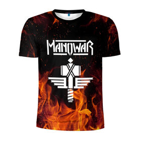 Мужская футболка 3D спортивная с принтом Manowar в Белгороде, 100% полиэстер с улучшенными характеристиками | приталенный силуэт, круглая горловина, широкие плечи, сужается к линии бедра | man of war | manowar | music | rock | мановар | музыка | рок