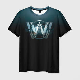 Мужская футболка 3D с принтом Westworld Logo в Белгороде, 100% полиэфир | прямой крой, круглый вырез горловины, длина до линии бедер | vdosadir | westworld | джонатан нолан | западный мир | лиза джой | мир дикого запада
