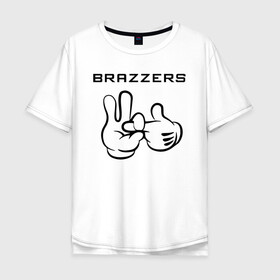 Мужская футболка хлопок Oversize с принтом Brazzers в Белгороде, 100% хлопок | свободный крой, круглый ворот, “спинка” длиннее передней части | brazzers | анани | бразерс | браззерс | братья | звезда | надпись | прикол | проно хуб | сайт | 