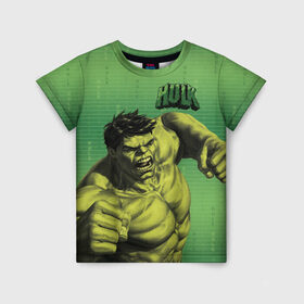 Детская футболка 3D с принтом Hulk в Белгороде, 100% гипоаллергенный полиэфир | прямой крой, круглый вырез горловины, длина до линии бедер, чуть спущенное плечо, ткань немного тянется | avengers | bruce banner | hulk | marvel | vdzabma | брюс баннер | комикс | марвел | мстители | халк