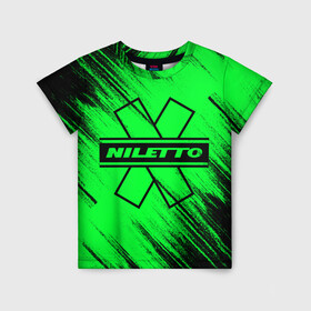 Детская футболка 3D с принтом NILETTO в Белгороде, 100% гипоаллергенный полиэфир | прямой крой, круглый вырез горловины, длина до линии бедер, чуть спущенное плечо, ткань немного тянется | logo | niletto | логотип | любимка niletto | нилето