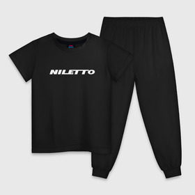 Детская пижама хлопок с принтом Niletto в Белгороде, 100% хлопок |  брюки и футболка прямого кроя, без карманов, на брюках мягкая резинка на поясе и по низу штанин
 | logo | niletto | логотип | любимка niletto | нилето