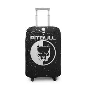 Чехол для чемодана 3D с принтом Pitbull в Белгороде, 86% полиэфир, 14% спандекс | двустороннее нанесение принта, прорези для ручек и колес | 