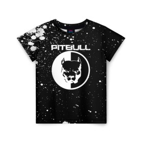 Детская футболка 3D с принтом Pitbull в Белгороде, 100% гипоаллергенный полиэфир | прямой крой, круглый вырез горловины, длина до линии бедер, чуть спущенное плечо, ткань немного тянется | 