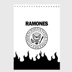 Скетчбук с принтом RAMONES в Белгороде, 100% бумага
 | 48 листов, плотность листов — 100 г/м2, плотность картонной обложки — 250 г/м2. Листы скреплены сверху удобной пружинной спиралью | Тематика изображения на принте: america | ramones | rock | usa | америка | джонни рамон | джоуи рамон | ди ди рамон | клем бурк | кристофер уорд | марки рамон | рамоунз | ричи рамон | рок | сша | томми рамон