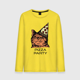 Мужской лонгслив хлопок с принтом PIZZA PARTY в Белгороде, 100% хлопок |  | Тематика изображения на принте: party | pizza | pizza party | time | арт | веселье | время | для детей | животные | картинка | кот | котик | котики | пицца | пиццы | рисунок | рыжий кот