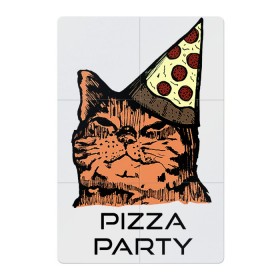 Магнитный плакат 2Х3 с принтом PIZZA PARTY в Белгороде, Полимерный материал с магнитным слоем | 6 деталей размером 9*9 см | party | pizza | pizza party | time | арт | веселье | время | для детей | животные | картинка | кот | котик | котики | пицца | пиццы | рисунок | рыжий кот
