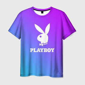 Мужская футболка 3D с принтом PLAYBOY в Белгороде, 100% полиэфир | прямой крой, круглый вырез горловины, длина до линии бедер | brand | brazzers | faketaxi | hub | mode | playboy | бразерс | бренд | мода | фейк такси