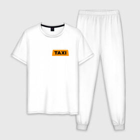 Мужская пижама хлопок с принтом FAKE TAXI в Белгороде, 100% хлопок | брюки и футболка прямого кроя, без карманов, на брюках мягкая резинка на поясе и по низу штанин
 | brand | brazzers | fake taxi | faketaxi | hub | mode | playboy | бразерс | бренд | мода | фейк такси