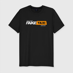 Мужская футболка хлопок Slim с принтом FAKE TAXI в Белгороде, 92% хлопок, 8% лайкра | приталенный силуэт, круглый вырез ворота, длина до линии бедра, короткий рукав | brand | brazzers | fake taxi | faketaxi | hub | mode | playboy | бразерс | бренд | мода | фейк такси
