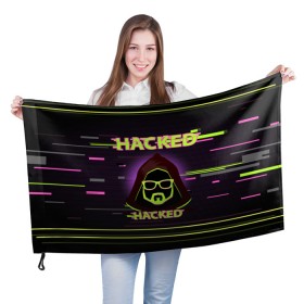 Флаг 3D с принтом Hacked в Белгороде, 100% полиэстер | плотность ткани — 95 г/м2, размер — 67 х 109 см. Принт наносится с одной стороны | cybepunk | hacked | hacker | it | аноним | анонимус | взлом | взломщик | киберпанк | программист | хак | хакер