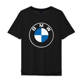 Мужская футболка хлопок Oversize с принтом BMW LOGO 2020 в Белгороде, 100% хлопок | свободный крой, круглый ворот, “спинка” длиннее передней части | bmw | bmw motorsport | bmw performance | carbon | m | motorsport | performance | sport | бмв | карбон | моторспорт | спорт