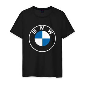Мужская футболка хлопок с принтом BMW LOGO 2020 в Белгороде, 100% хлопок | прямой крой, круглый вырез горловины, длина до линии бедер, слегка спущенное плечо. | bmw | bmw motorsport | bmw performance | carbon | m | motorsport | performance | sport | бмв | карбон | моторспорт | спорт
