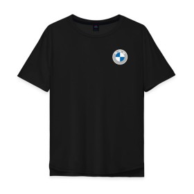 Мужская футболка хлопок Oversize с принтом BMW LOGO 2020 в Белгороде, 100% хлопок | свободный крой, круглый ворот, “спинка” длиннее передней части | bmw | bmw performance | m | motorsport | performance | бмв | бэха | моторспорт
