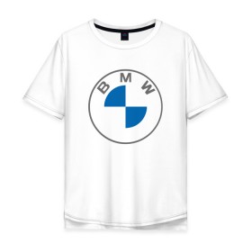 Мужская футболка хлопок Oversize с принтом BMW LOGO 2020 в Белгороде, 100% хлопок | свободный крой, круглый ворот, “спинка” длиннее передней части | bmw | bmw motorsport | bmw performance | carbon | m | motorsport | performance | sport | бмв | карбон | моторспорт | спорт