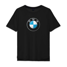 Мужская футболка хлопок Oversize с принтом BMW LOGO 2020 в Белгороде, 100% хлопок | свободный крой, круглый ворот, “спинка” длиннее передней части | bmw | bmw motorsport | bmw performance | carbon | m | motorsport | performance | sport | бмв | карбон | моторспорт | спорт