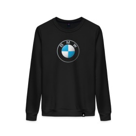 Женский свитшот хлопок с принтом BMW LOGO 2020 в Белгороде, 100% хлопок | прямой крой, круглый вырез, на манжетах и по низу широкая трикотажная резинка  | bmw | bmw motorsport | bmw performance | carbon | m | motorsport | performance | sport | бмв | карбон | моторспорт | спорт