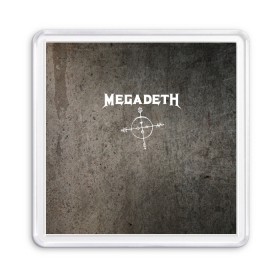 Магнит 55*55 с принтом Megadeth в Белгороде, Пластик | Размер: 65*65 мм; Размер печати: 55*55 мм | Тематика изображения на принте: dave mustaine | megadeth | music | rock | дирк вербурен | дэвид эллефсон | дэйв мастейн | кико лоурейро | мегадеф | музыка | рок | трэш метал | хард рок | хеви метал