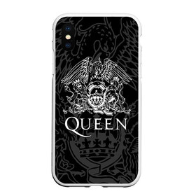 Чехол для iPhone XS Max матовый с принтом QUEEN в Белгороде, Силикон | Область печати: задняя сторона чехла, без боковых панелей | Тематика изображения на принте: queen | rock | we will rock you | брайан мэи | группа queen | группа квин | джон дикон | квин | королева | король | роджер тейлор | рок | фредди меркьюри