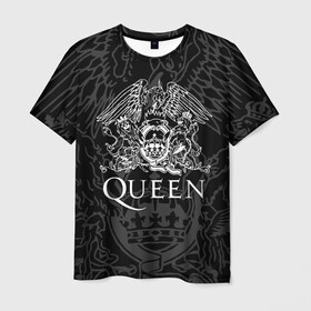 Мужская футболка 3D с принтом QUEEN в Белгороде, 100% полиэфир | прямой крой, круглый вырез горловины, длина до линии бедер | queen | rock | we will rock you | брайан мэи | группа queen | группа квин | джон дикон | квин | королева | король | роджер тейлор | рок | фредди меркьюри