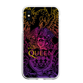 Чехол для iPhone XS Max матовый с принтом QUEEN в Белгороде, Силикон | Область печати: задняя сторона чехла, без боковых панелей | Тематика изображения на принте: queen | rock | we will rock you | брайан мэи | группа queen | группа квин | джон дикон | квин | королева | король | роджер тейлор | рок | фредди меркьюри