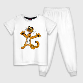 Детская пижама хлопок с принтом Тигренок в Белгороде, 100% хлопок |  брюки и футболка прямого кроя, без карманов, на брюках мягкая резинка на поясе и по низу штанин
 | cat | tiger | животные | кот | котик | котятки | кошак | кошка | моська | рисунок | тигр | тигренок