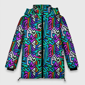 Женская зимняя куртка 3D с принтом ГРАФФИТИ в Белгороде, верх — 100% полиэстер; подкладка — 100% полиэстер; утеплитель — 100% полиэстер | длина ниже бедра, силуэт Оверсайз. Есть воротник-стойка, отстегивающийся капюшон и ветрозащитная планка. 

Боковые карманы с листочкой на кнопках и внутренний карман на молнии | doodling | pattern | textures | tiles | zentangle | абстракция | градиент | граффити | дудлинг | зентангл | красивые граффити | красивые картинки | паттерны | прикольные граффити | прикольные картинки | тайлы