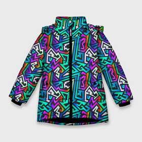 Зимняя куртка для девочек 3D с принтом ГРАФФИТИ в Белгороде, ткань верха — 100% полиэстер; подклад — 100% полиэстер, утеплитель — 100% полиэстер. | длина ниже бедра, удлиненная спинка, воротник стойка и отстегивающийся капюшон. Есть боковые карманы с листочкой на кнопках, утяжки по низу изделия и внутренний карман на молнии. 

Предусмотрены светоотражающий принт на спинке, радужный светоотражающий элемент на пуллере молнии и на резинке для утяжки. | doodling | pattern | textures | tiles | zentangle | абстракция | градиент | граффити | дудлинг | зентангл | красивые граффити | красивые картинки | паттерны | прикольные граффити | прикольные картинки | тайлы