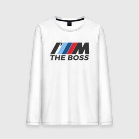 Мужской лонгслив хлопок с принтом BMW THE BOSS в Белгороде, 100% хлопок |  | bmw | bmw performance | m | motorsport | performance | бмв | бэха | моторспорт