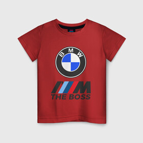 Детская футболка хлопок с принтом BMW BOSS | БМВ БОСС в Белгороде, 100% хлопок | круглый вырез горловины, полуприлегающий силуэт, длина до линии бедер | bmw | bmw performance | m | motorsport | performance | бмв | бэха | моторспорт