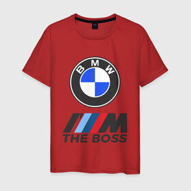 Мужская футболка хлопок с принтом BMW BOSS | БМВ БОСС в Белгороде, 100% хлопок | прямой крой, круглый вырез горловины, длина до линии бедер, слегка спущенное плечо. | bmw | bmw performance | m | motorsport | performance | бмв | бэха | моторспорт