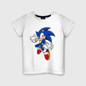 Детская футболка хлопок с принтом Sonic в Белгороде, 100% хлопок | круглый вырез горловины, полуприлегающий силуэт, длина до линии бедер | доктор эггман | ёж соник | соник | соник в кино