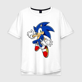 Мужская футболка хлопок Oversize с принтом Sonic в Белгороде, 100% хлопок | свободный крой, круглый ворот, “спинка” длиннее передней части | доктор эггман | ёж соник | соник | соник в кино