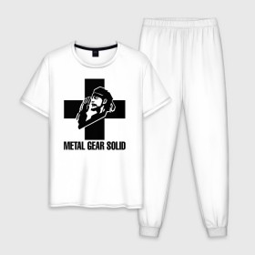 Мужская пижама хлопок с принтом Metal Gear Solid в Белгороде, 100% хлопок | брюки и футболка прямого кроя, без карманов, на брюках мягкая резинка на поясе и по низу штанин
 | 