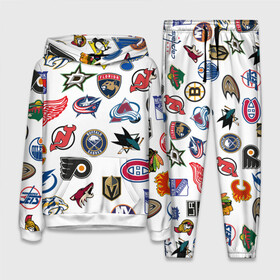 Женский костюм 3D (с толстовкой) с принтом NHL PATTERN в Белгороде,  |  | anaheim ducks | arizona coyotes | boston bruins | buffalo sabres | calgary flames | canadiens de montreal | carolina hurricanes | chicago blackhawks | colorado avalanche | columbus blue jackets | dallas stars | detroit red wings | edmonton oil | hockey | 