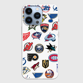 Чехол для iPhone 13 Pro с принтом NHL PATTERN в Белгороде,  |  | anaheim ducks | arizona coyotes | boston bruins | buffalo sabres | calgary flames | canadiens de montreal | carolina hurricanes | chicago blackhawks | colorado avalanche | columbus blue jackets | dallas stars | detroit red wings | edmonton oil | hockey | 