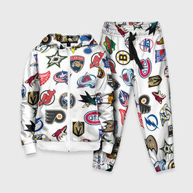 Детский костюм 3D с принтом NHL PATTERN в Белгороде,  |  | anaheim ducks | arizona coyotes | boston bruins | buffalo sabres | calgary flames | canadiens de montreal | carolina hurricanes | chicago blackhawks | colorado avalanche | columbus blue jackets | dallas stars | detroit red wings | edmonton oil | hockey | 