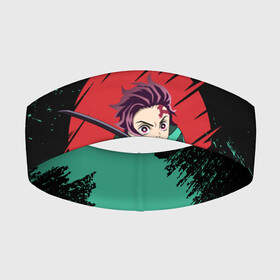 Повязка на голову 3D с принтом Kimetsu no yaiba зеленые штрихи в Белгороде,  |  | demon slayer | kimetsu no yaiba | nezuko | shinobu | slayer | tanjiro | zenitsu | гию томиока | зенитцу | иноске хашибира | клинок рассекающий демонов | незуко | танджиро | шинобу кочо