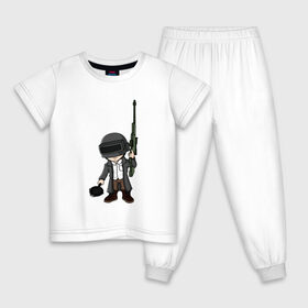 Детская пижама хлопок с принтом PUBG в Белгороде, 100% хлопок |  брюки и футболка прямого кроя, без карманов, на брюках мягкая резинка на поясе и по низу штанин
 | игра | игрок | игры | оружие | пабг | пубг | сковородка | сковородка пабг | сковородка пубг | солдат | человечки | чибики