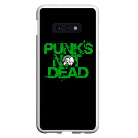 Чехол для Samsung S10E с принтом Punks Not Dead в Белгороде, Силикон | Область печати: задняя сторона чехла, без боковых панелей | art | punk | punks not dead | rock | sons of anarchy | анархия | арт | группа | егор летов | логотип | музыка | надпись | панк | панк рок | прикольная | рок | свобода | хаос