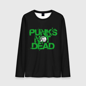 Мужской лонгслив 3D с принтом Punks Not Dead в Белгороде, 100% полиэстер | длинные рукава, круглый вырез горловины, полуприлегающий силуэт | art | punk | punks not dead | rock | sons of anarchy | анархия | арт | группа | егор летов | логотип | музыка | надпись | панк | панк рок | прикольная | рок | свобода | хаос