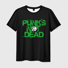 Мужская футболка 3D с принтом Punks Not Dead в Белгороде, 100% полиэфир | прямой крой, круглый вырез горловины, длина до линии бедер | art | punk | punks not dead | rock | sons of anarchy | анархия | арт | группа | егор летов | логотип | музыка | надпись | панк | панк рок | прикольная | рок | свобода | хаос