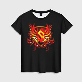 Женская футболка 3D с принтом Sabaton в Белгороде, 100% полиэфир ( синтетическое хлопкоподобное полотно) | прямой крой, круглый вырез горловины, длина до линии бедер | blood | fire | logo | rock | sabaton | группа | кровь | логотип | надпись | огонь | патрик йоханссон | рок | сабатон | символ | хэви метал | швеция