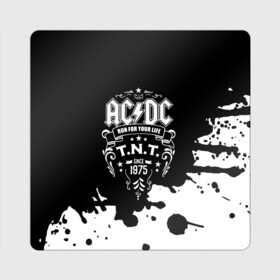 Магнит виниловый Квадрат с принтом AC/DC T.N.T. в Белгороде, полимерный материал с магнитным слоем | размер 9*9 см, закругленные углы | ac dc | acdc | acdc ас дс | angus | back in black | highway to hell | mckinnon | young | австралийская | ангус янг | ас дс | асдс | блюз | в форме | гитара | группа | крис слэйд | метал | молния | музыка | п | певец | рок | рок н ролл