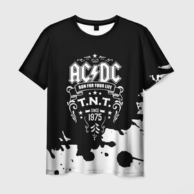 Мужская футболка 3D с принтом AC/DC T.N.T. в Белгороде, 100% полиэфир | прямой крой, круглый вырез горловины, длина до линии бедер | ac dc | acdc | acdc ас дс | angus | back in black | highway to hell | mckinnon | young | австралийская | ангус янг | ас дс | асдс | блюз | в форме | гитара | группа | крис слэйд | метал | молния | музыка | п | певец | рок | рок н ролл