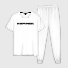 Мужская пижама хлопок с принтом Hammer в Белгороде, 100% хлопок | брюки и футболка прямого кроя, без карманов, на брюках мягкая резинка на поясе и по низу штанин
 | auto | h1 | h2 | hammer | hmmwv | авто | автомобиль | ам | машина | хамер | хаммер