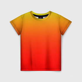 Детская футболка 3D с принтом Оранж в Белгороде, 100% гипоаллергенный полиэфир | прямой крой, круглый вырез горловины, длина до линии бедер, чуть спущенное плечо, ткань немного тянется | orange | желто красный | кислотный | красно желтый | оранж | переход | текстуры | яркий