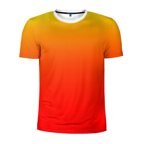Мужская футболка 3D спортивная с принтом Оранж в Белгороде, 100% полиэстер с улучшенными характеристиками | приталенный силуэт, круглая горловина, широкие плечи, сужается к линии бедра | orange | желто красный | кислотный | красно желтый | оранж | переход | текстуры | яркий