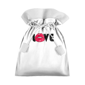 Подарочный 3D мешок с принтом love (W) в Белгороде, 100% полиэстер | Размер: 29*39 см | kiss | love | me | буквы | горошек | губы | девушке | женщине | лов | любим | люблю | любовь | меня | мне | мужчине | надпись | парню | подарок | поцелуй | рот | тебя | уже