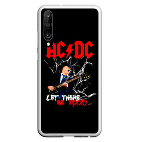 Чехол для Honor P30 с принтом AC DC let there be rock! в Белгороде, Силикон | Область печати: задняя сторона чехла, без боковых панелей | ac dc | acdc | acdc ас дс | angus | back in black | highway to hell | mckinnon | young | австралийская | ангус янг | ас дс | асдс | блюз | в форме | гитара | группа | крис слэйд | метал | молния | музыка | п | певец | рок | рок н ролл